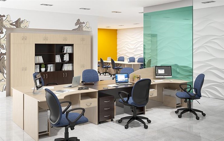 Офисный комплект мебели SIMPLE с эргономичными столами и тумбами в Надыме - изображение 5